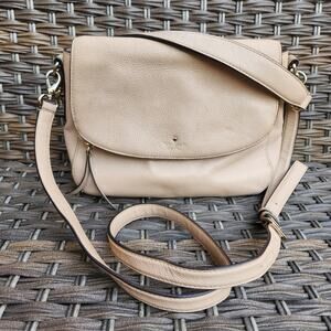 Kate Spade 'Devin' Cobble Hill, Beige 100% Cow's Leather Crossbody Handbag Purse